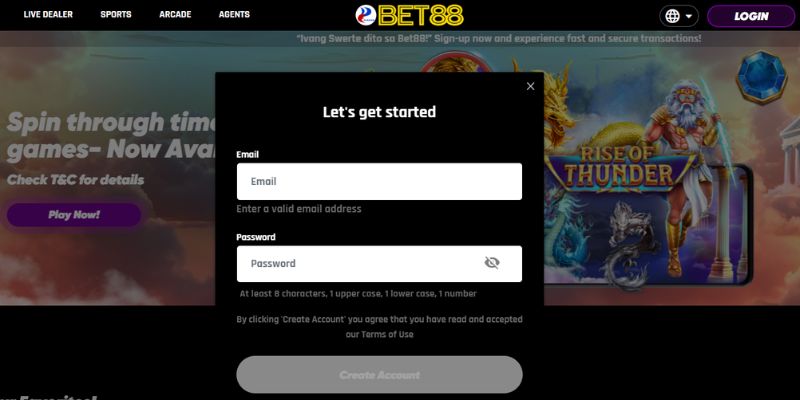 Mở tài khoản tại Bet88 